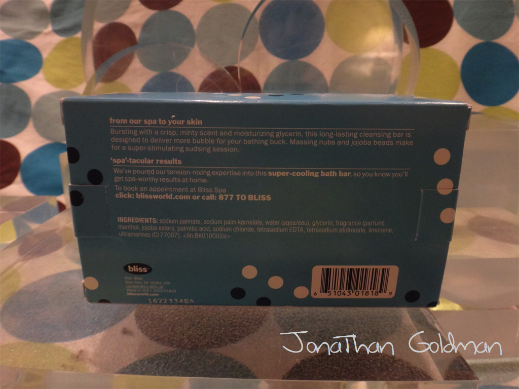 Bliss Mammoth Minty Scrub Super Cooling Big Bath Soap Bar 11oz 315g