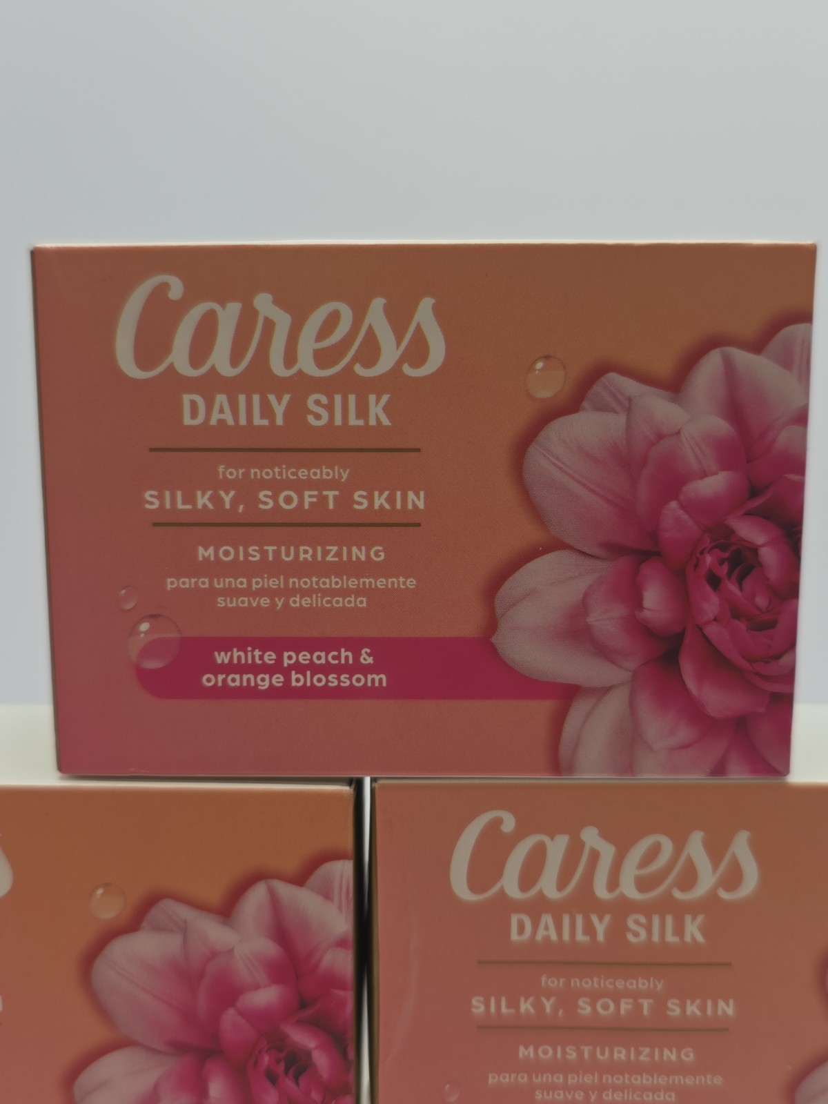 Caress Daily Silk White Peach & Orange Blossom Soap 5 Bars NEW Sealed Moisturizi