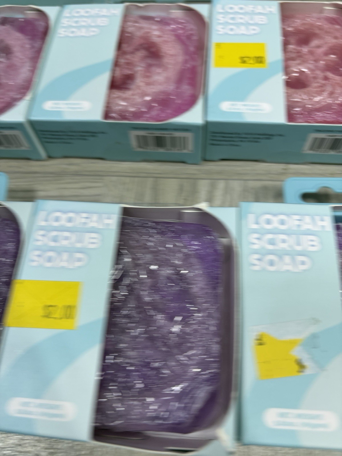 Lot of 28 five below loofah soap scrub 5.82 oz each pink purple new