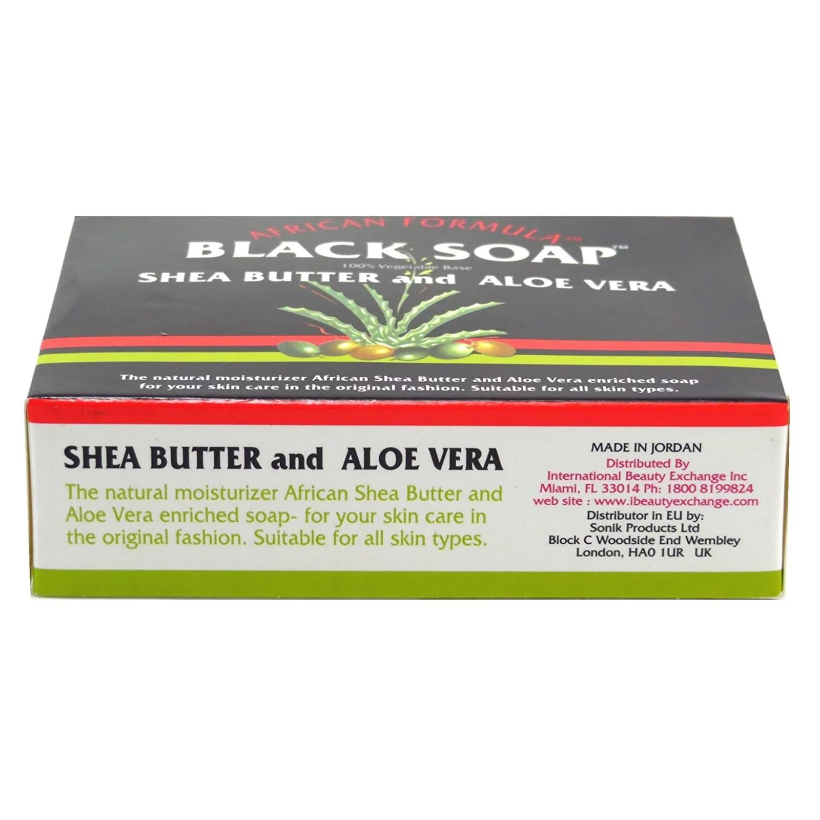African Black Soap with Shea Butter and Aloe Vera Pack of 12 3.5 Ounce Bars