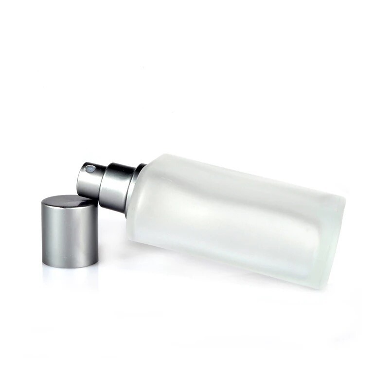 Refillable Perfume Spray Glass Atomizer Empty Bottle Flat Shape Frosted Style