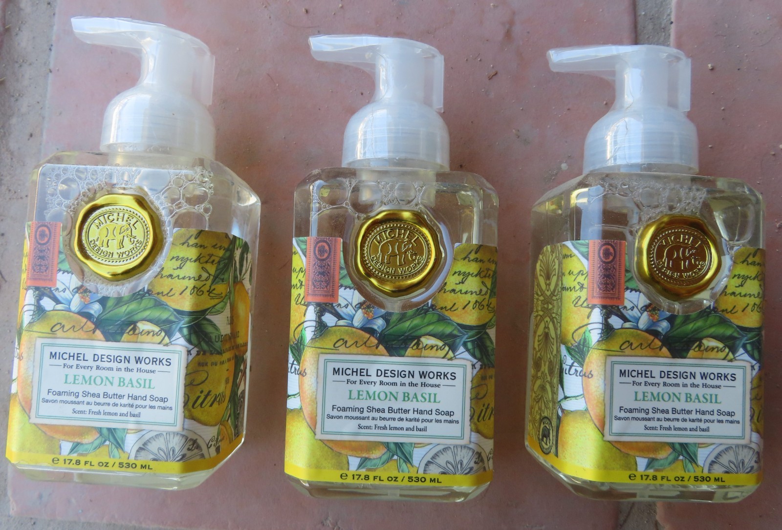 THREE Michel Design Works foaming Hand Soap Lemon Basil Shea Butter 17.8