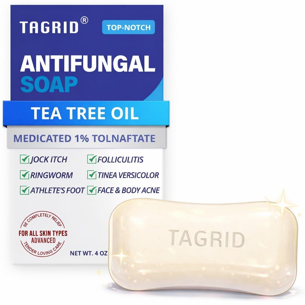 TAGRID Folliculitis Antifungal Soap Kit Tea Tree Oil Jock Itch Ringworm 3oz
