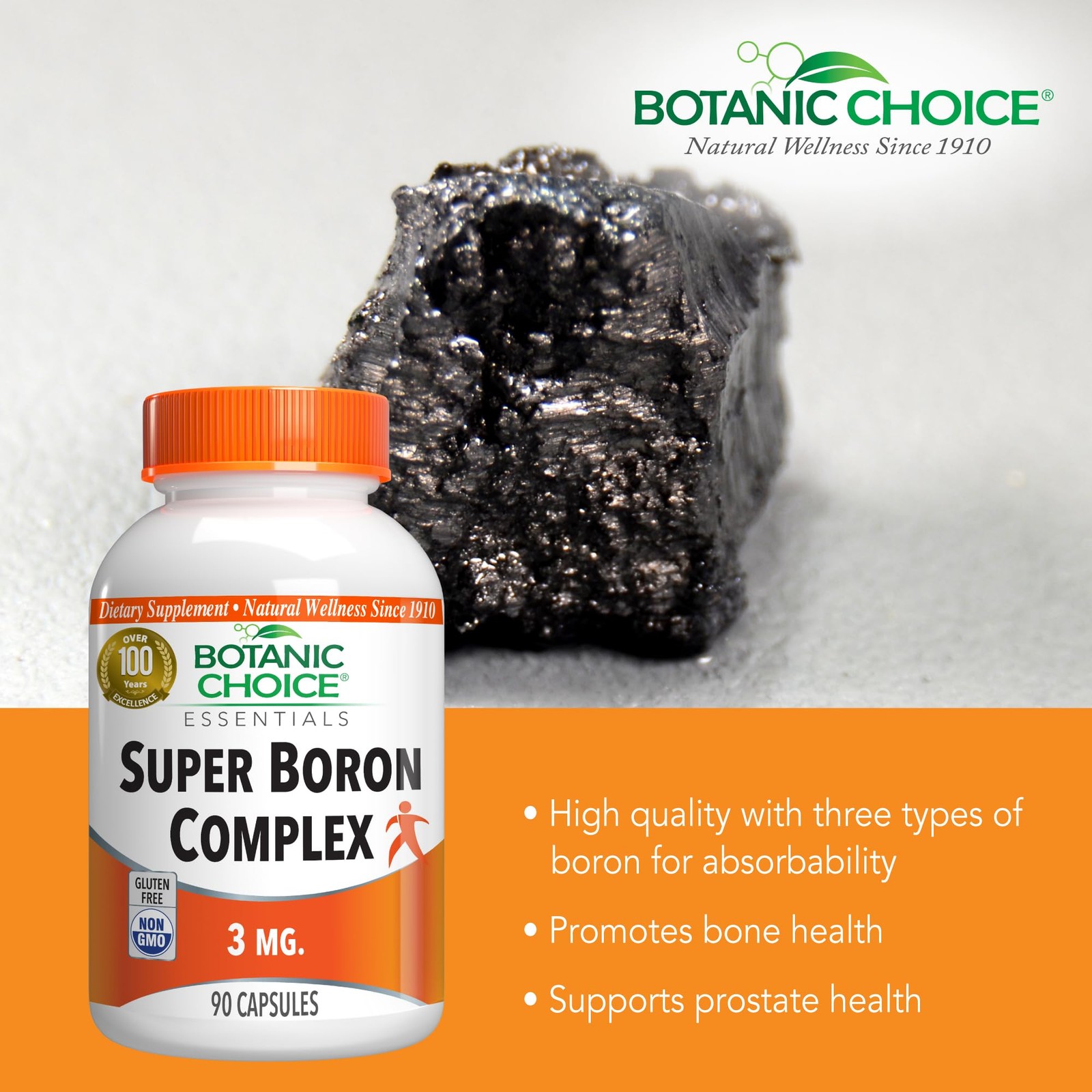 Botanic Choice Super Boron Complex (3mg) – Promotes Bone 90 Count (Pack of 1)