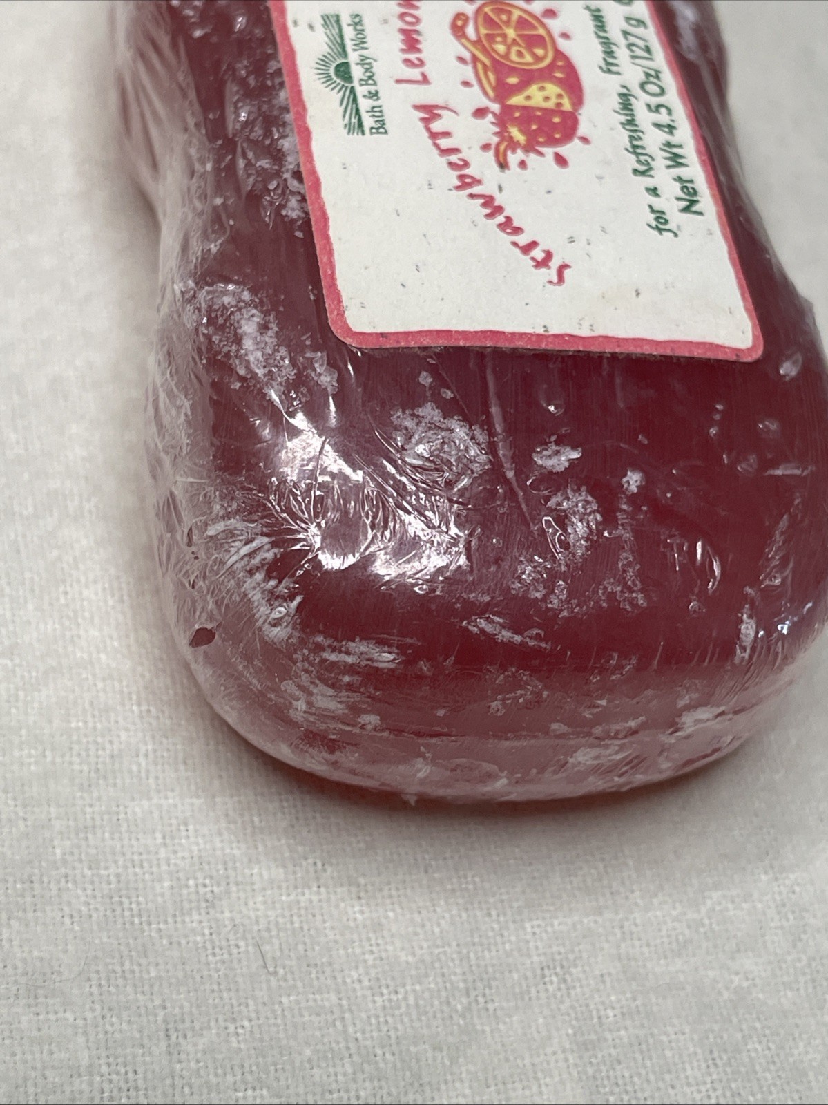 Vintage Bath & Body Works Strawberry Lemonade Glycerin Bar Soap 4.5 oz SEALED