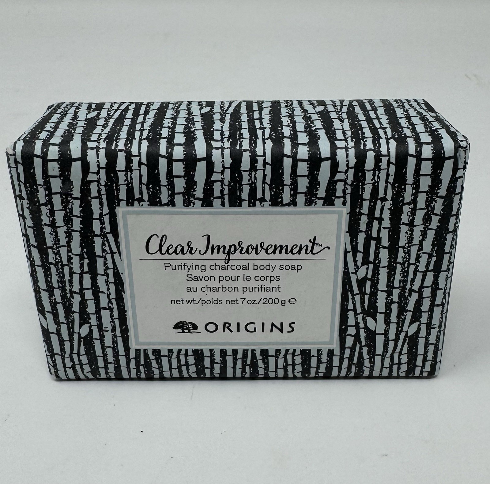 Origins Clear Improvement Purifying Charcoal Body Soap Bar 7oz 200g New in Wrap