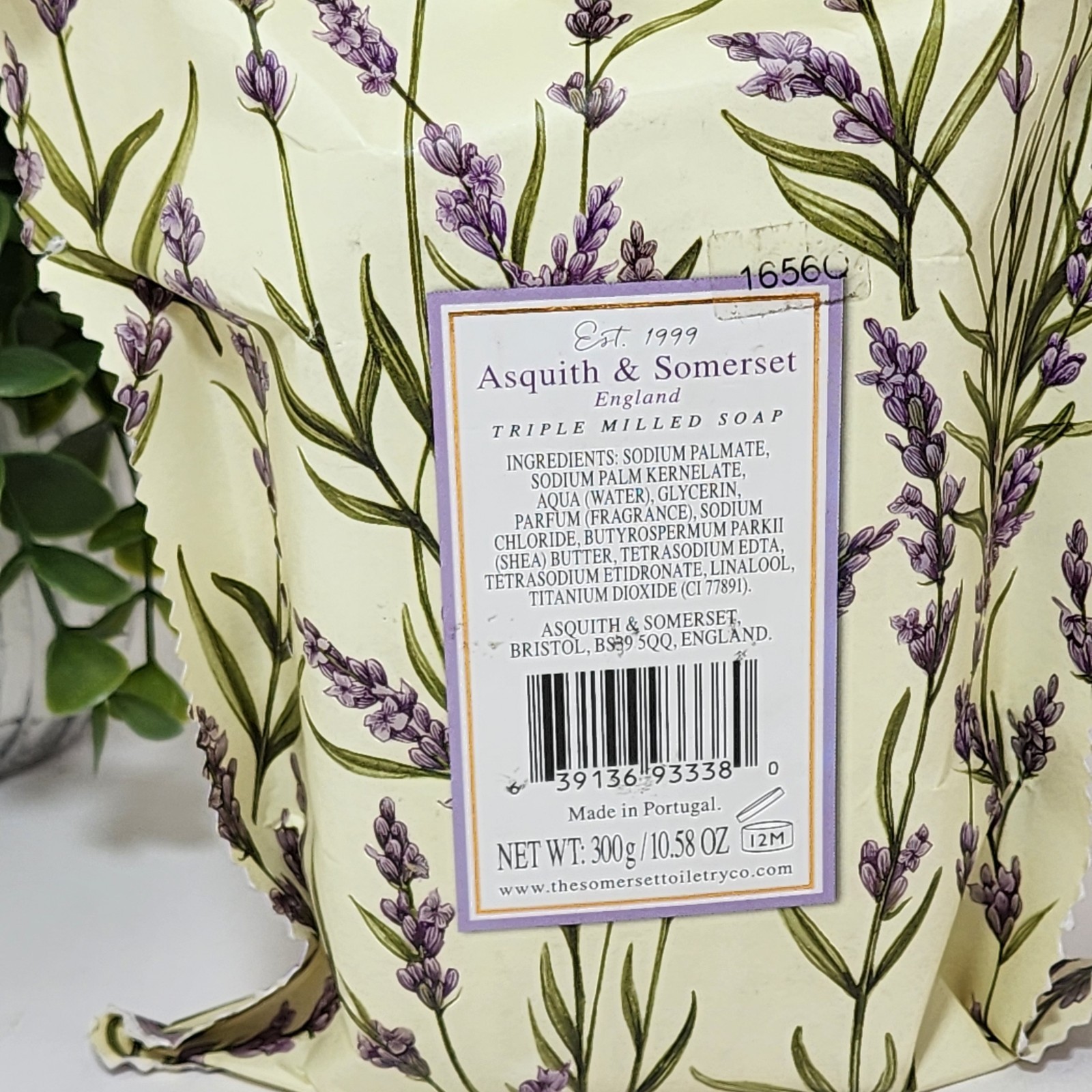 Lavender Soap Bar No 1 England Triple Milled 10.58 oz Asquith & Somerset