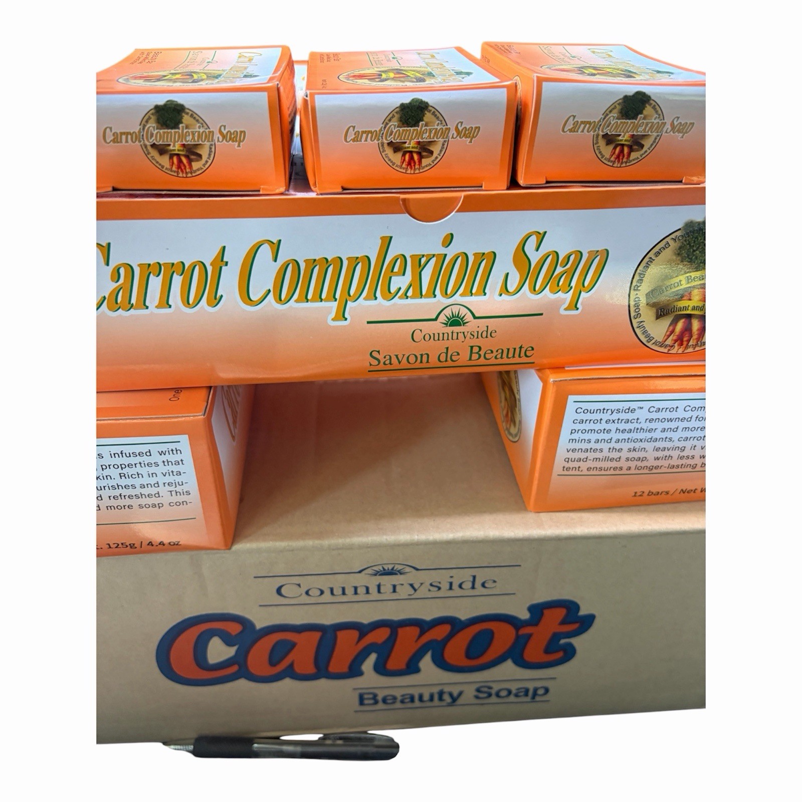 Countryside Carrot Complexion Soap 12 Pack Carrot Extract Beauty Bar 125g/4.4oz