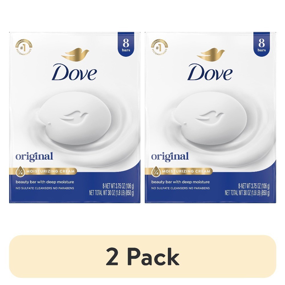 (2 pack) Beauty Bar Soap For Soft, Smooth Skin, Original, With 1/4 Moisturizing