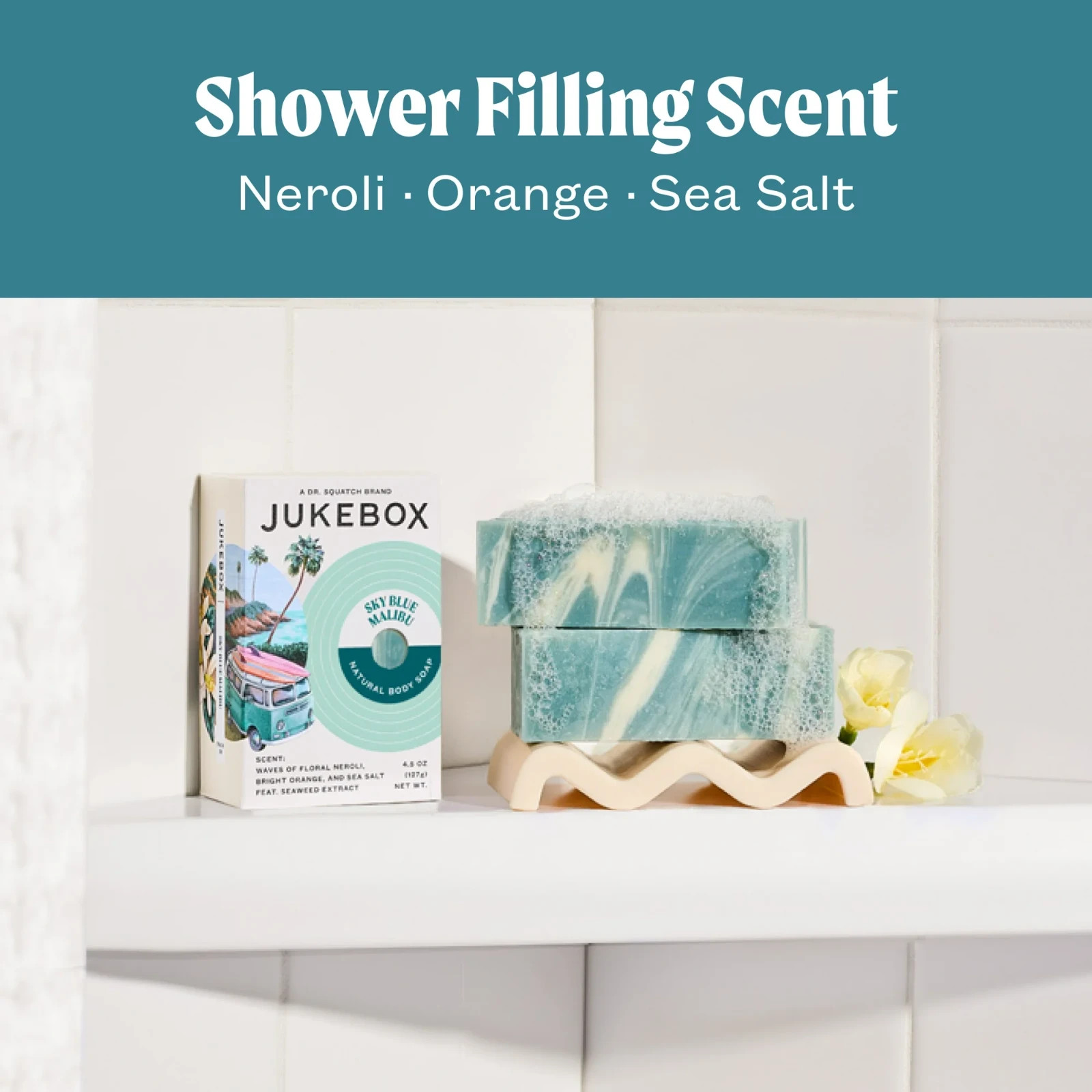 JUKEBOX Soap Sky Blue Malibu Natural Bar Soap for 4.5 Ounce