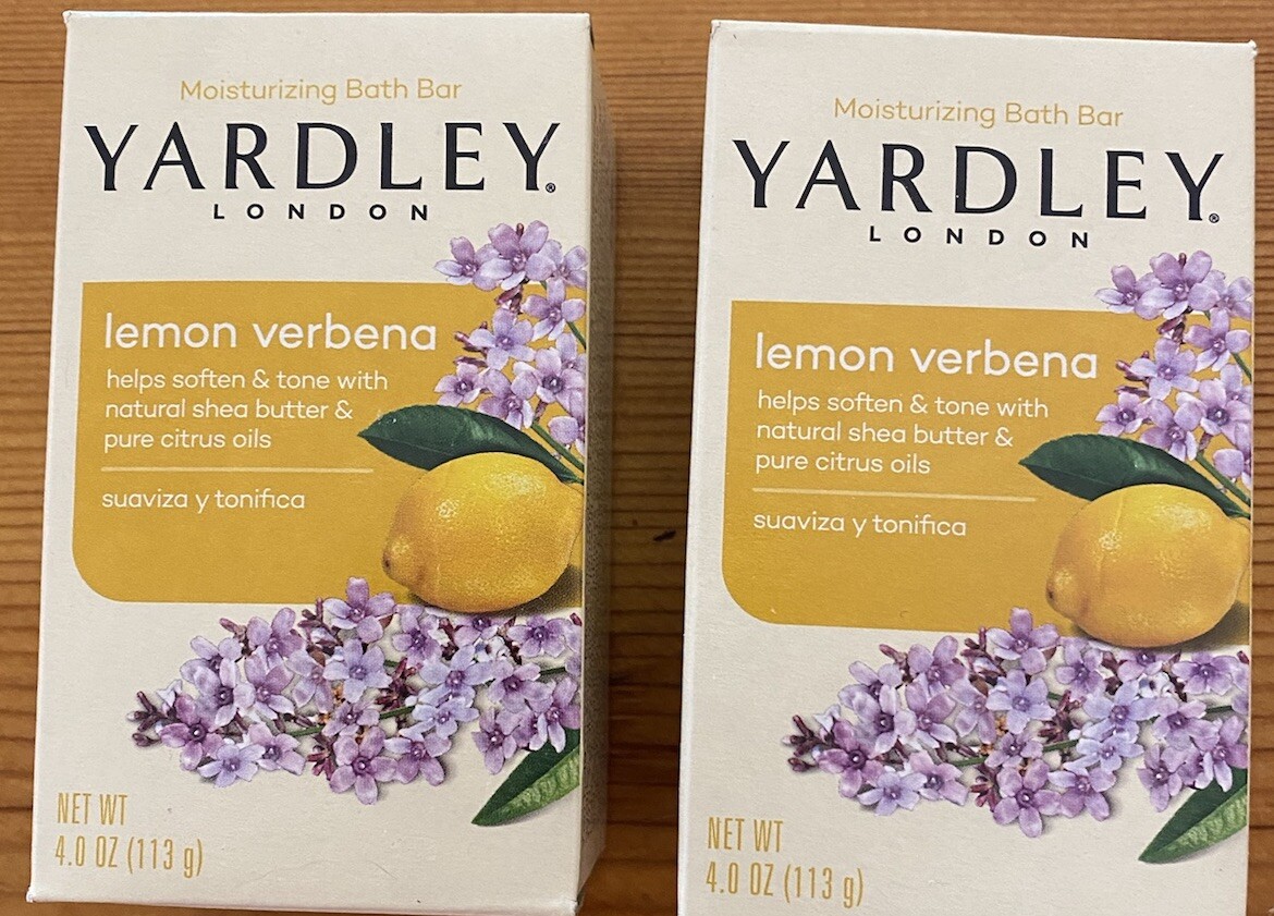 YARDLEY Lemon Verbena Bar Soap Two (2) Bars Total 4.0 Ounce Each