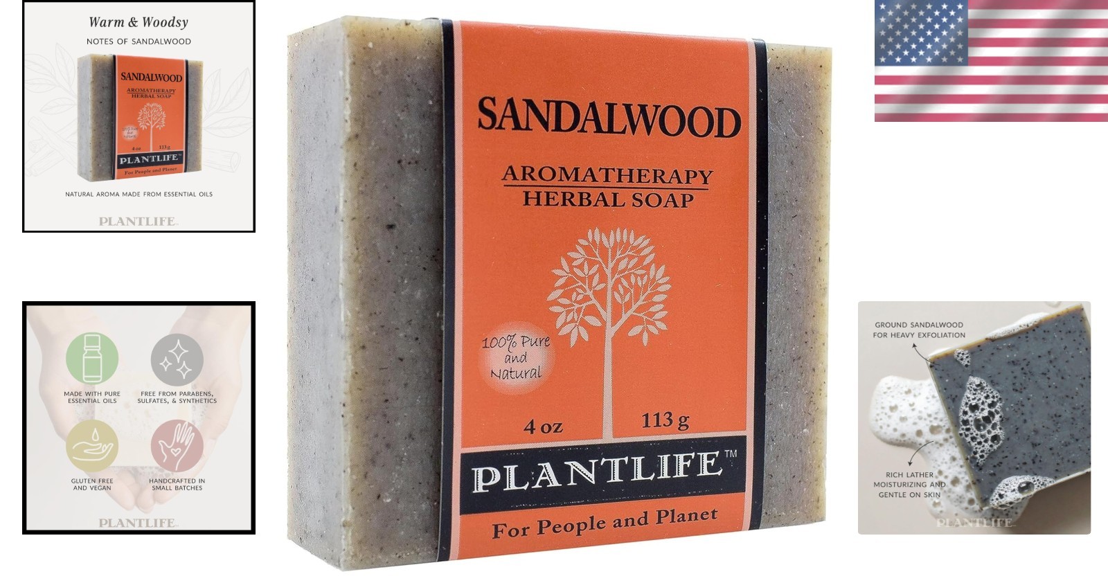 Moisturizing Sandalwood Bar Soap – 4oz Eco-Friendly Luxury for All Skin Types