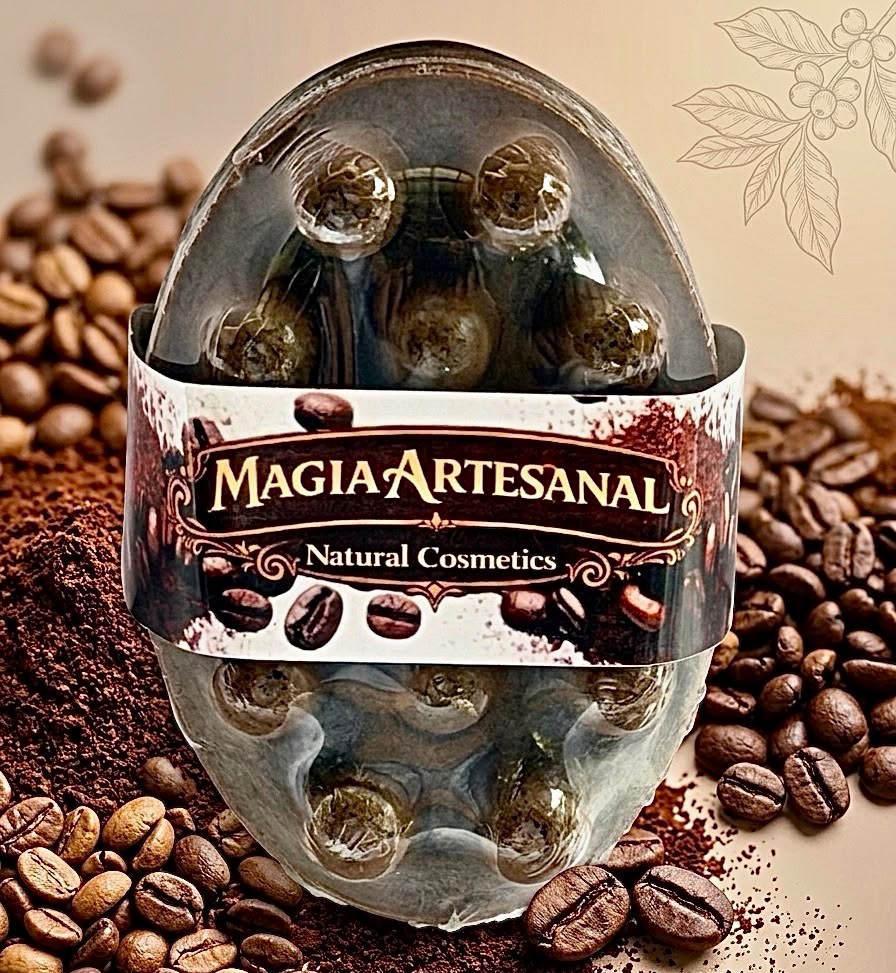 Magia Artesanal Natural Cosmetics Coffee Body Soap Bar, Natural Oval Brown