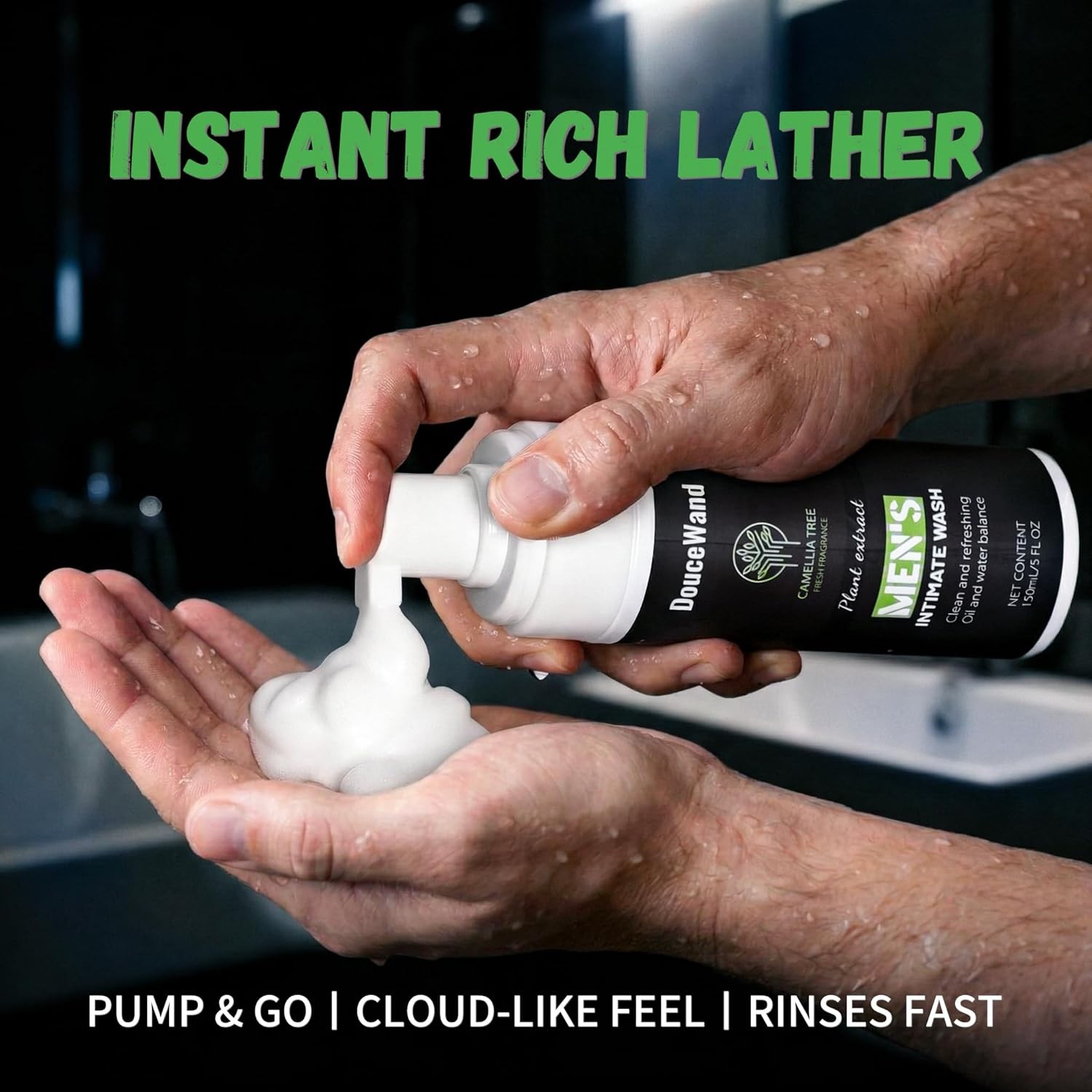Men’s Intimate Wash – pH Balanced Foaming Tea Tree Groin Cleanser, Odor Control