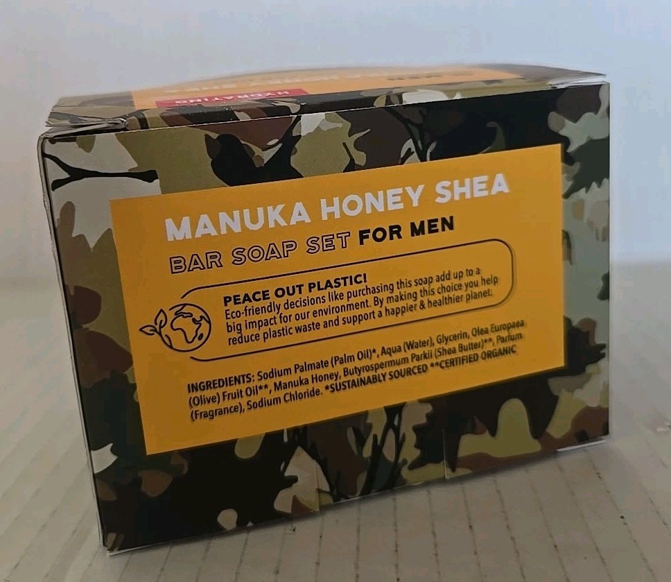 OC Men Bar Soap – Manuka Honey Shea Hydrating Bar Soap Set Of 3 ~ 5oz Each