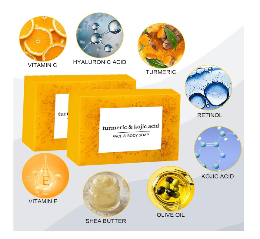 3 Pack Jabones De Curcuma Para Las Manchas El Acne En La Cara Y Aclarar Piel
