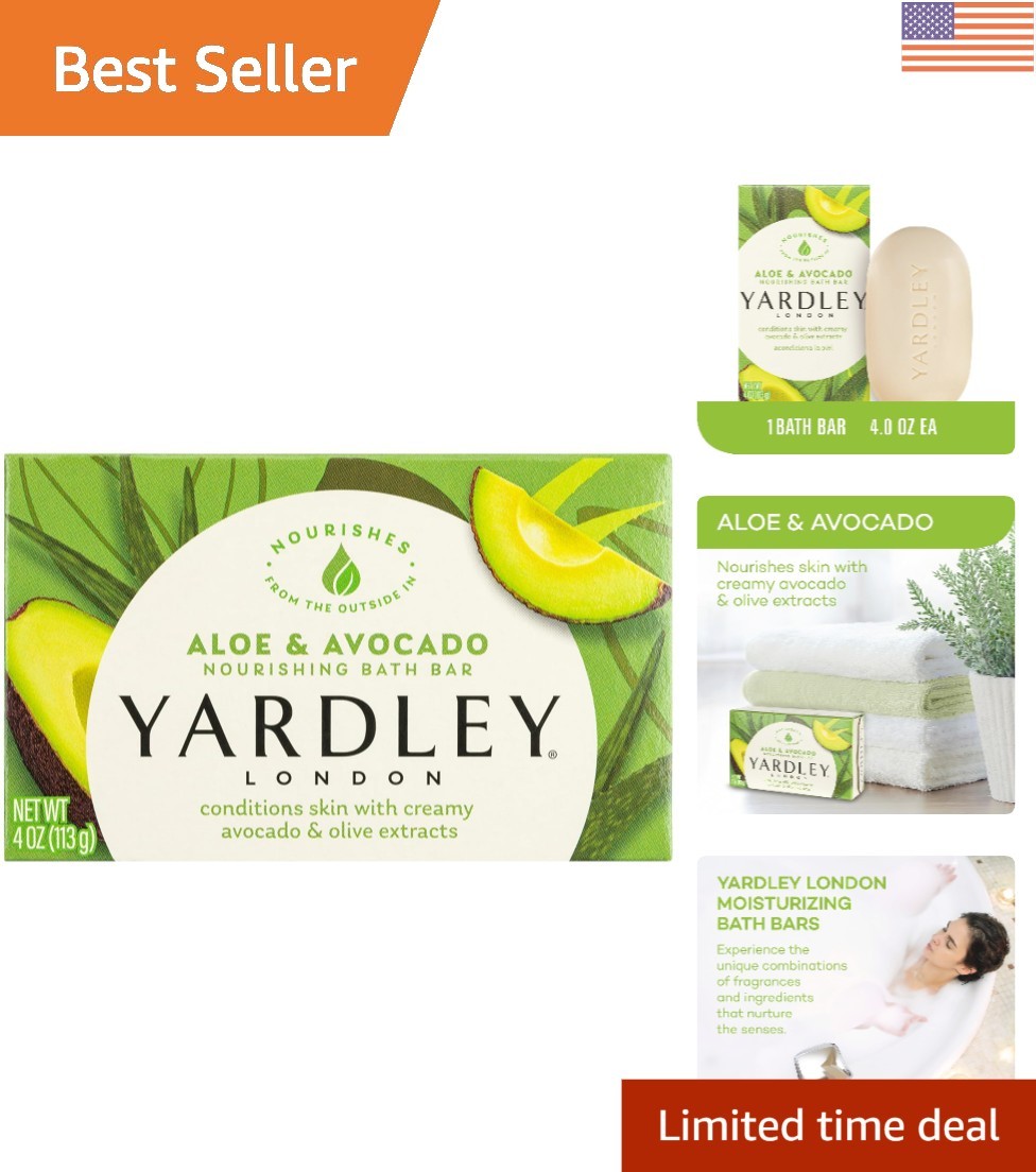 Nourishing Bath Soap Bar Aloe & Avocado, Conditions Skin with Creamy Avocado …