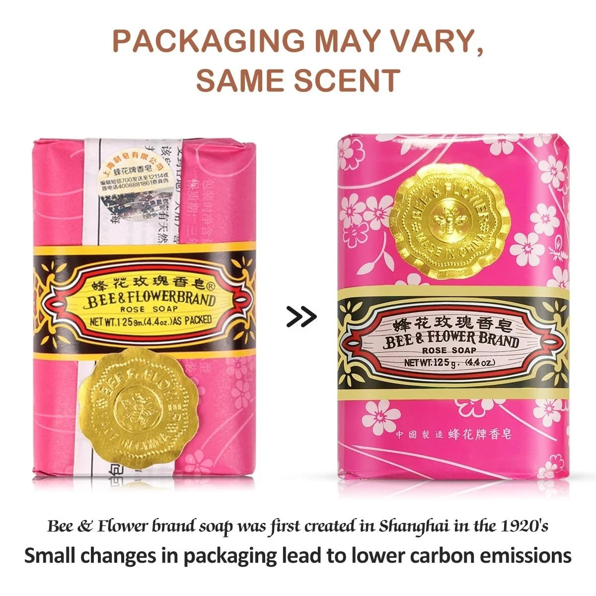 Bee & Flower Soap Rose 4.4 oz Each (Pack of 4)