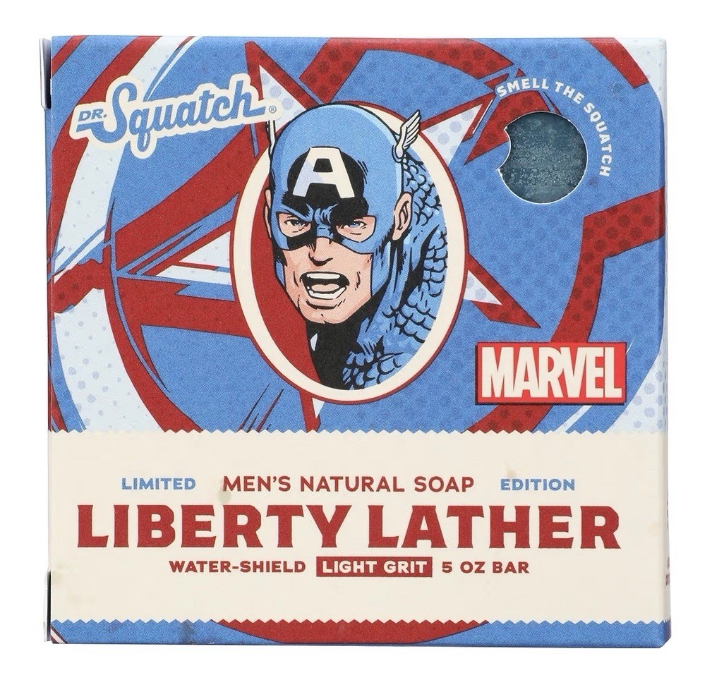 Dr. Squatch Liberty Lather 3 Pack (Marvel Captain America) LIMITED EDITION Soap