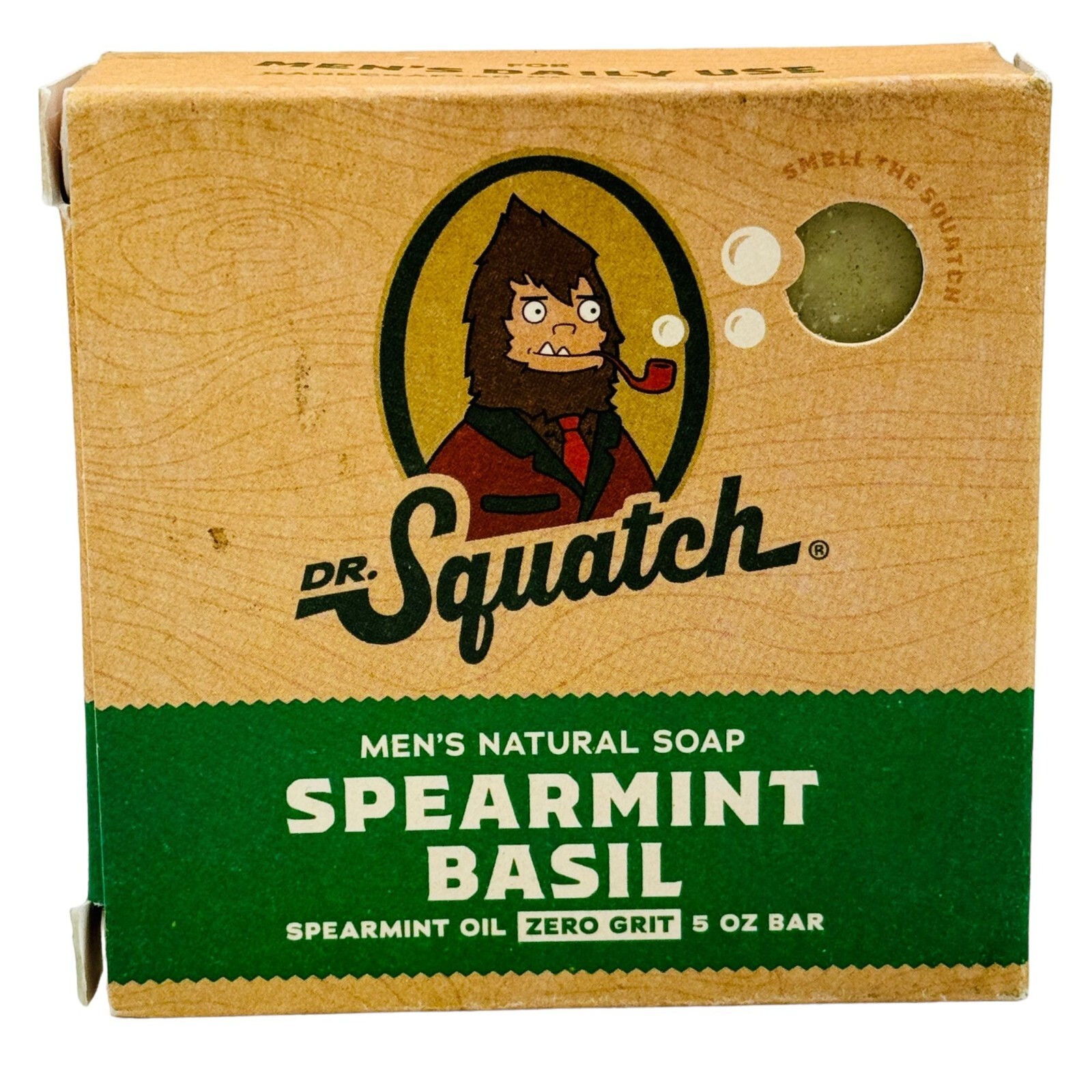 2x Dr. Squatch SPEARMINT BASIL All Natural 5oz Bar Soap for Men with Zero Grit,