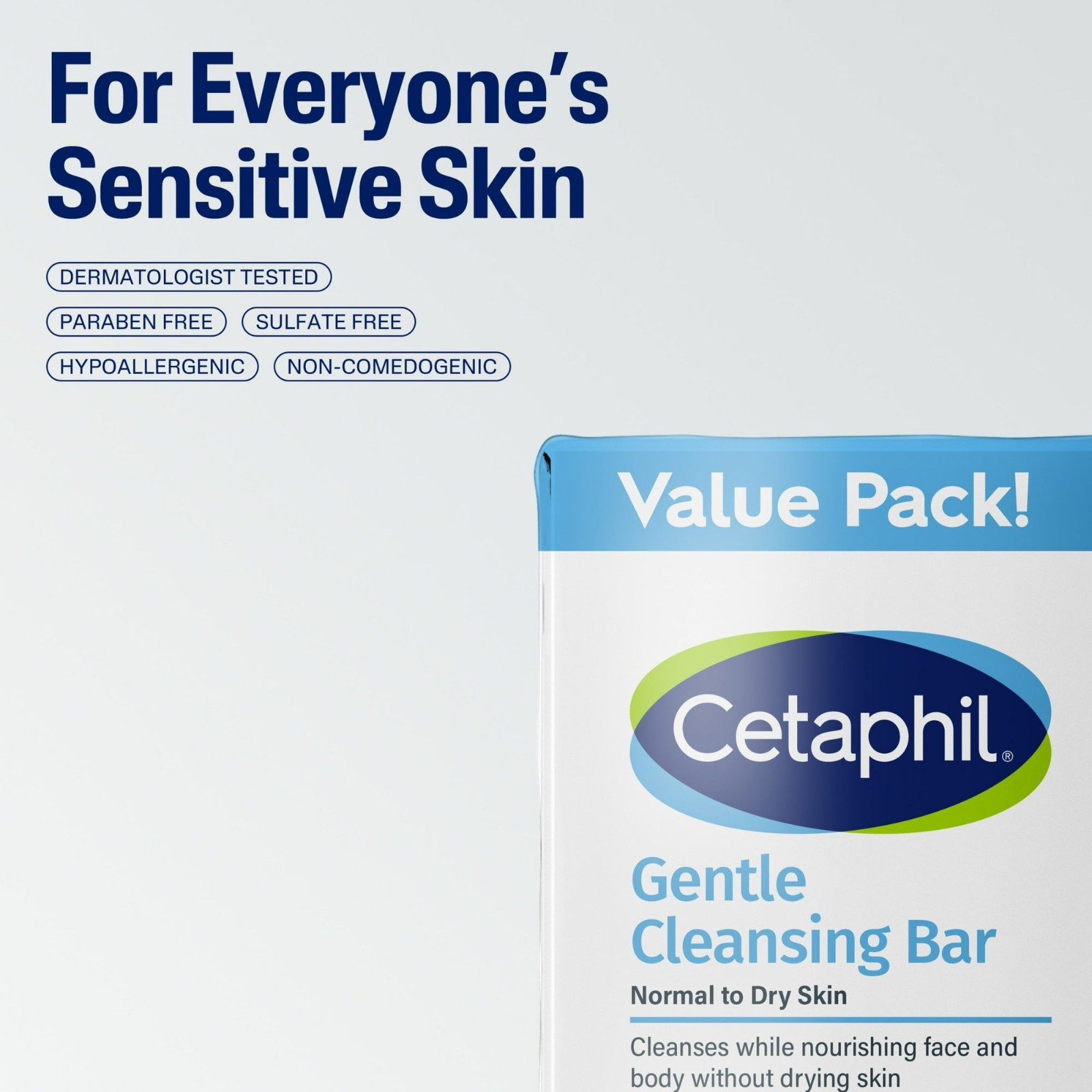 Lot Of 2 Cetaphil Gentle Cleansing Bars for Sensitive Skin Full Size Bars 4.5 oz