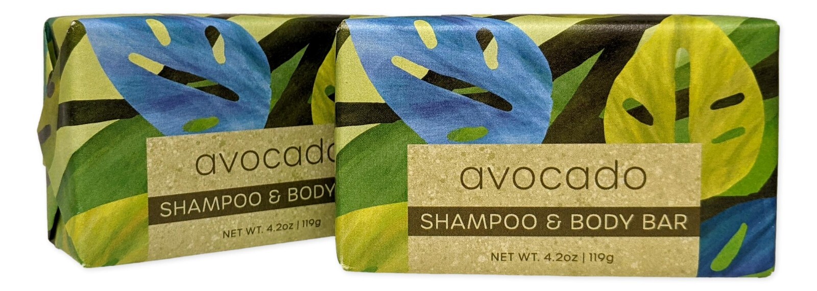 Set of 2 AVOCADO Shampoo & Body Bar, 4.2 oz. Each, by Greenwich Bay