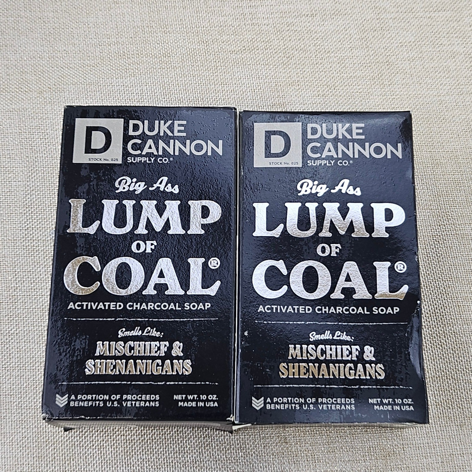 Duke Cannon Lump of Coal Soap Mens 10oz Black Bergamot Black Pepper 2 Pack New