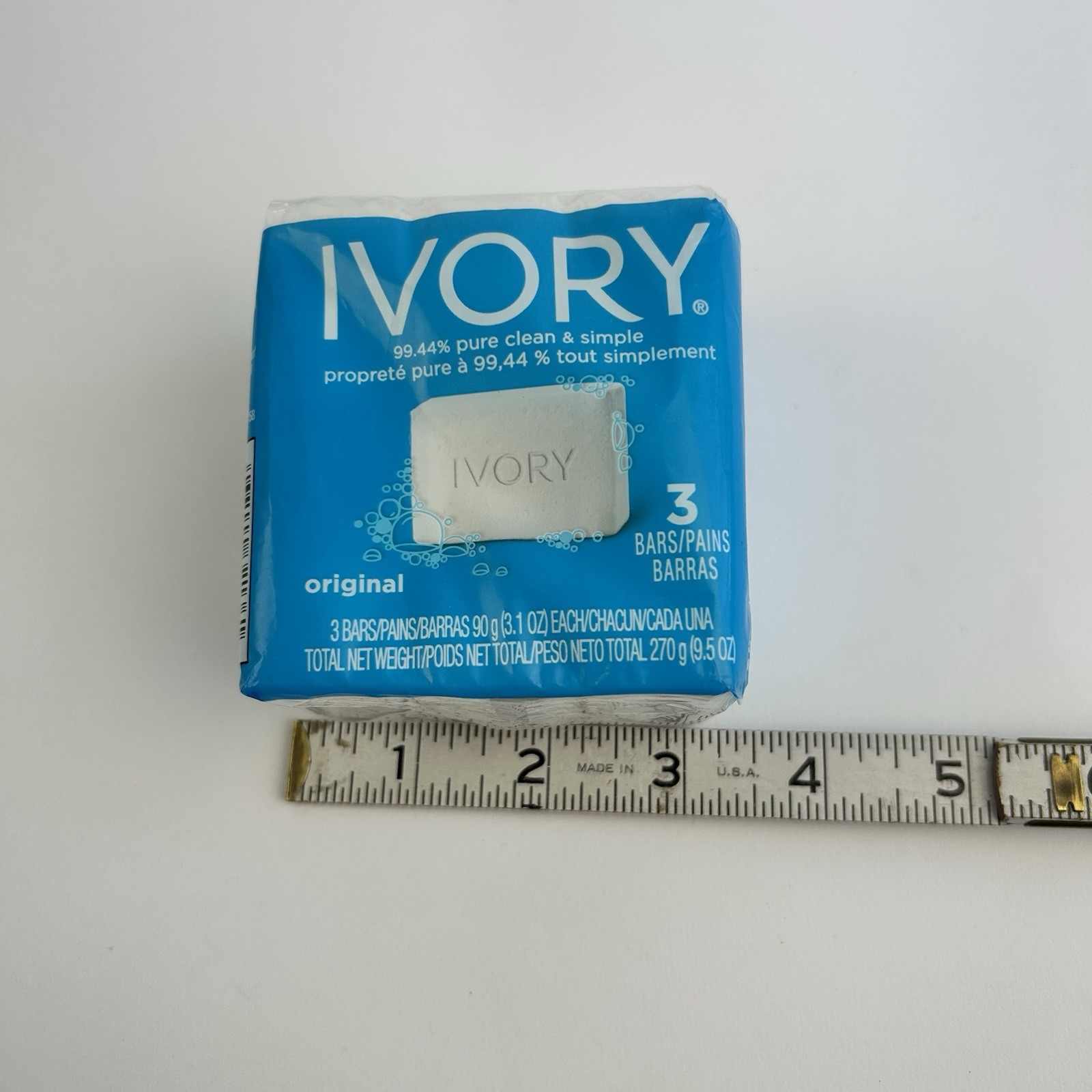 Vintage Original Ivory Soap Bar 3 Pack 9.5oz 99.44% Pure Clean Simple Sealed NOS