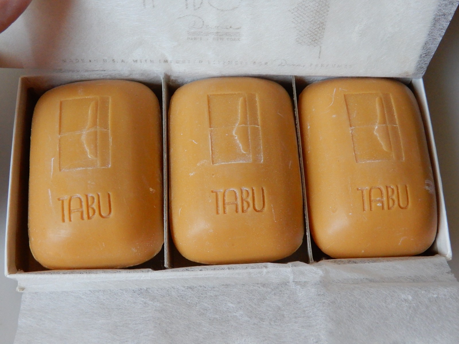 Tabu Dana Scented Soap Pack of Three Cakes 3.5 Oz each MINT IN BOX