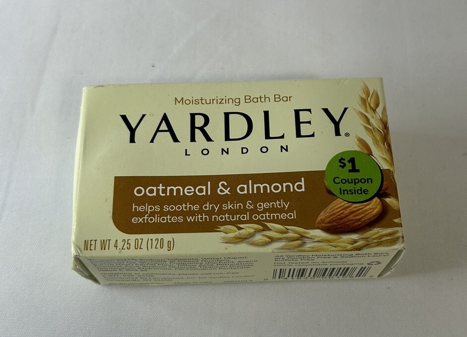Yardley Oatmeal and Almond Bar Soap Lardley London Bar 4.25 oz