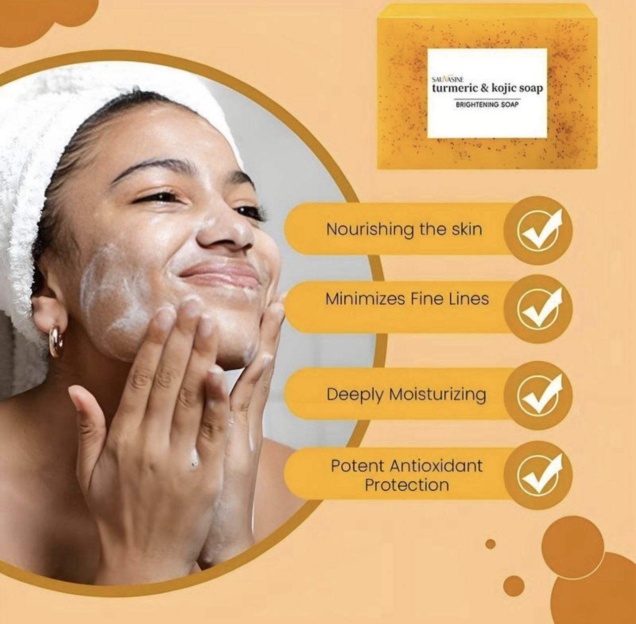 Lemon Turmeric Kojic Acid Brightening Soap Dark Spot Remover