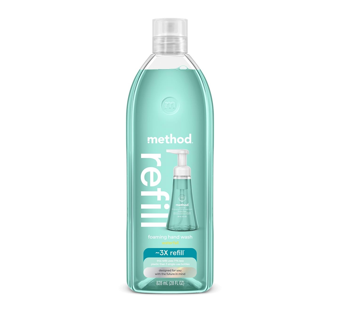 Method Foaming Hand Soap, Refill, Waterfall, 28 oz 28 Fl Oz (1 Pack), Blue