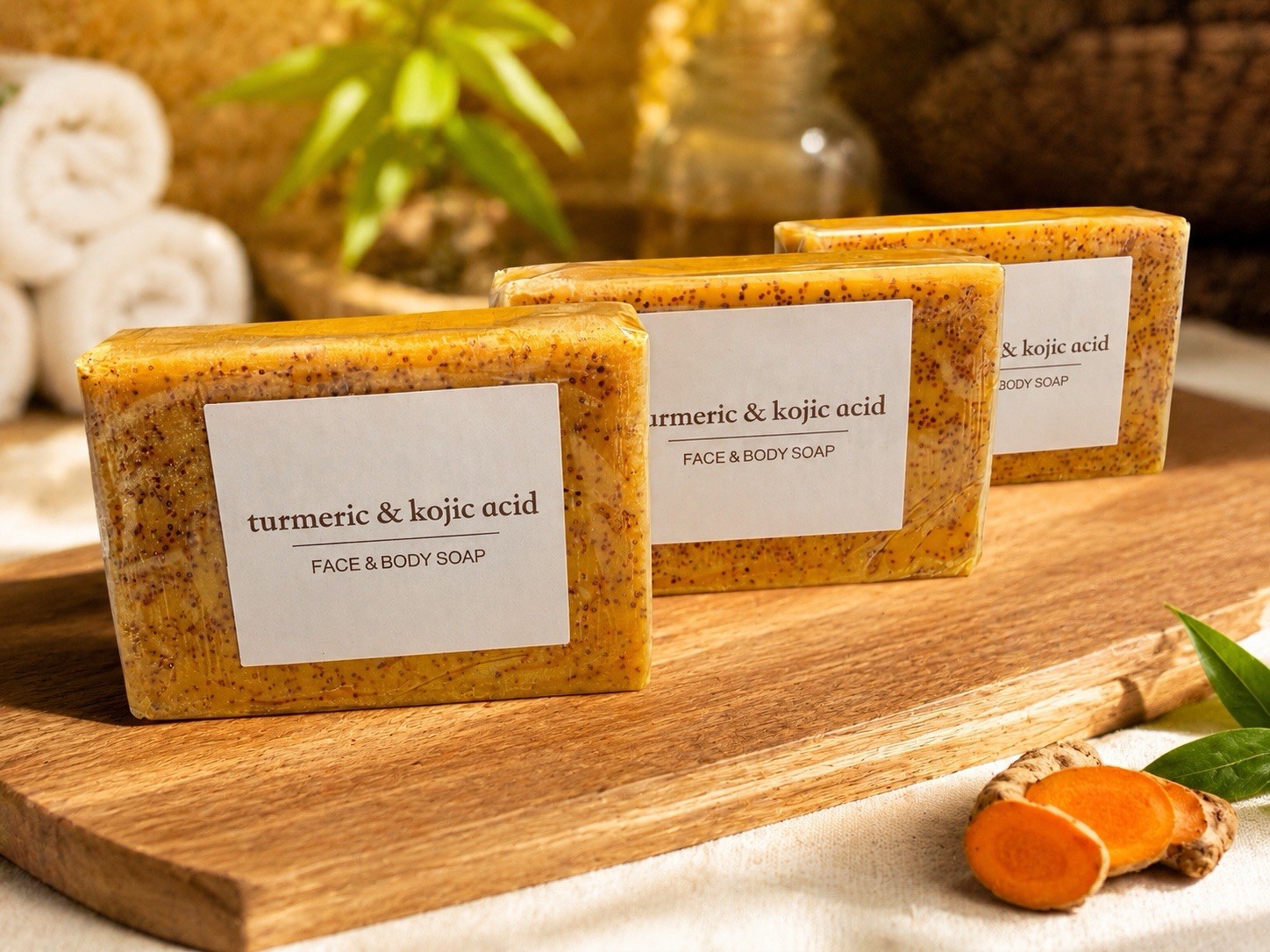 Turmeric & Kojic Acid Moisturizing Face & Body Soap Lemon 100g RS-30916