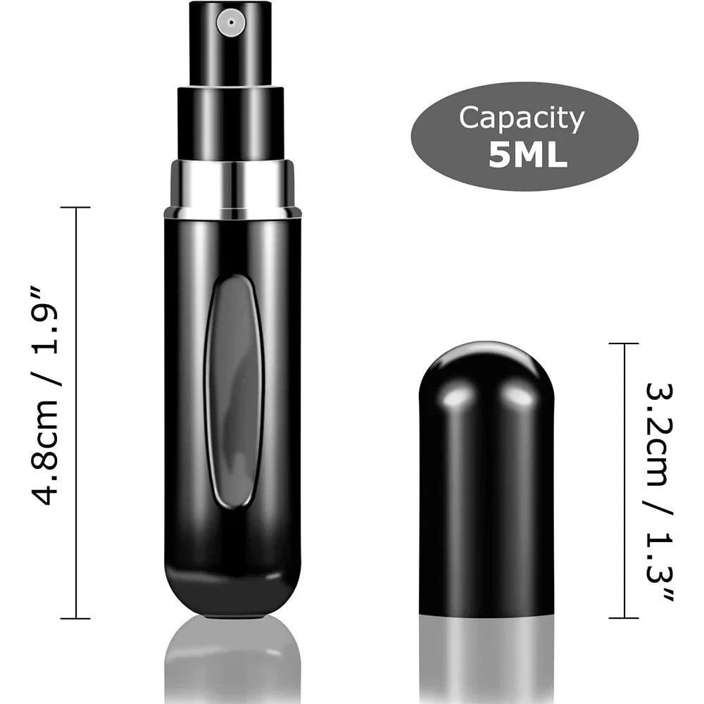 5Pcs Mini Travel Perfume Atomizer Bottle Spray Pump Case Refillable Portable US