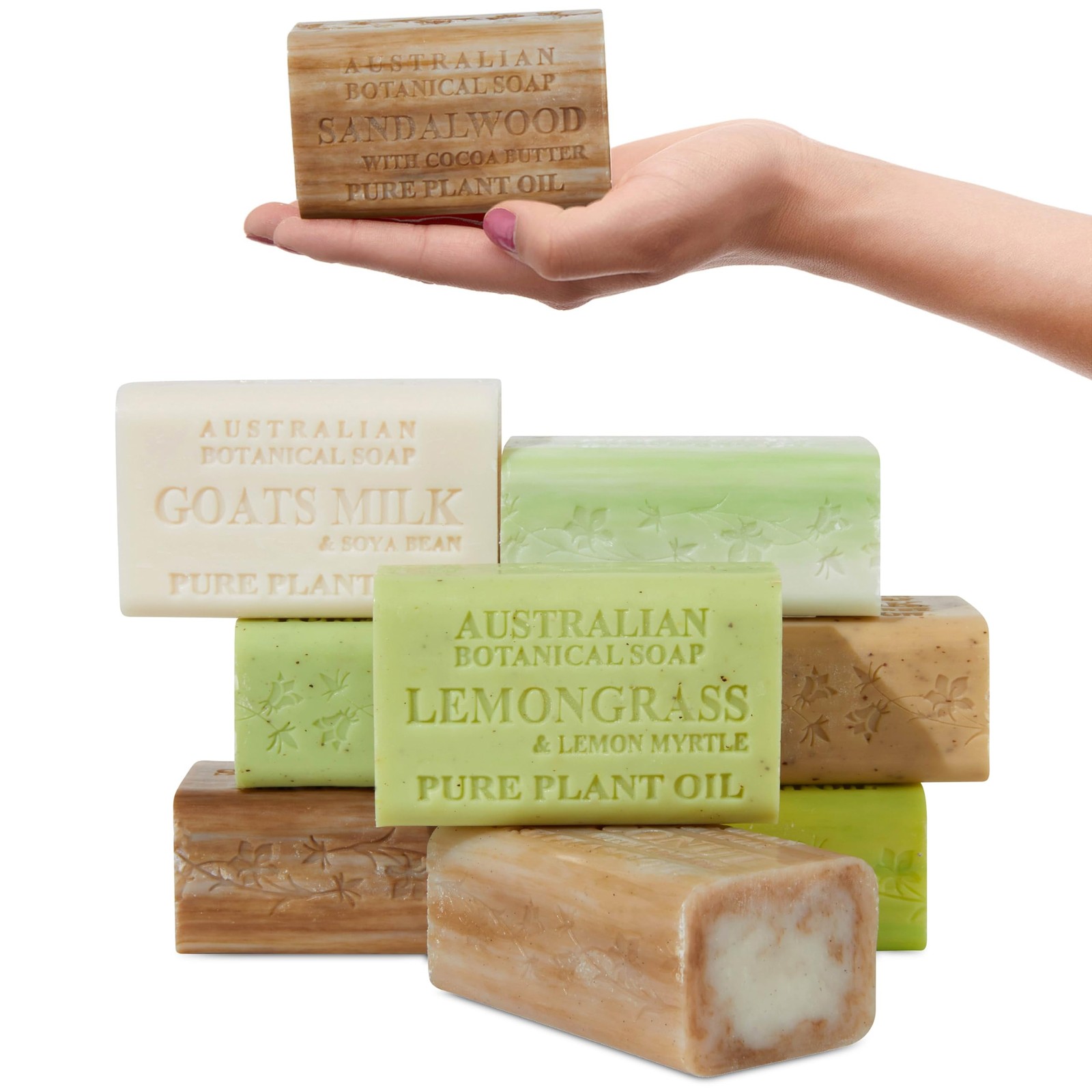 Australian Botanical Soap Variety Pack, 6.6 oz Bars – Goat Milk, Eucalyptus, …