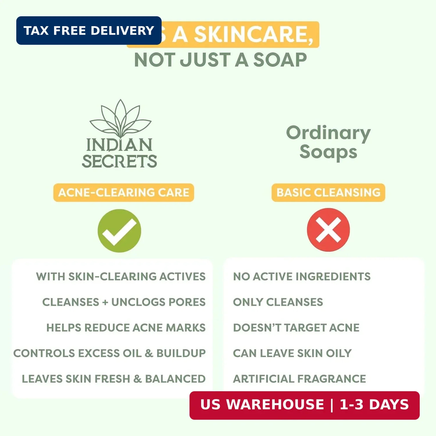 Salicylic Acid Neem Scrub Soap for Face & Body | Exfoliating Bar Soap, Tea Tree