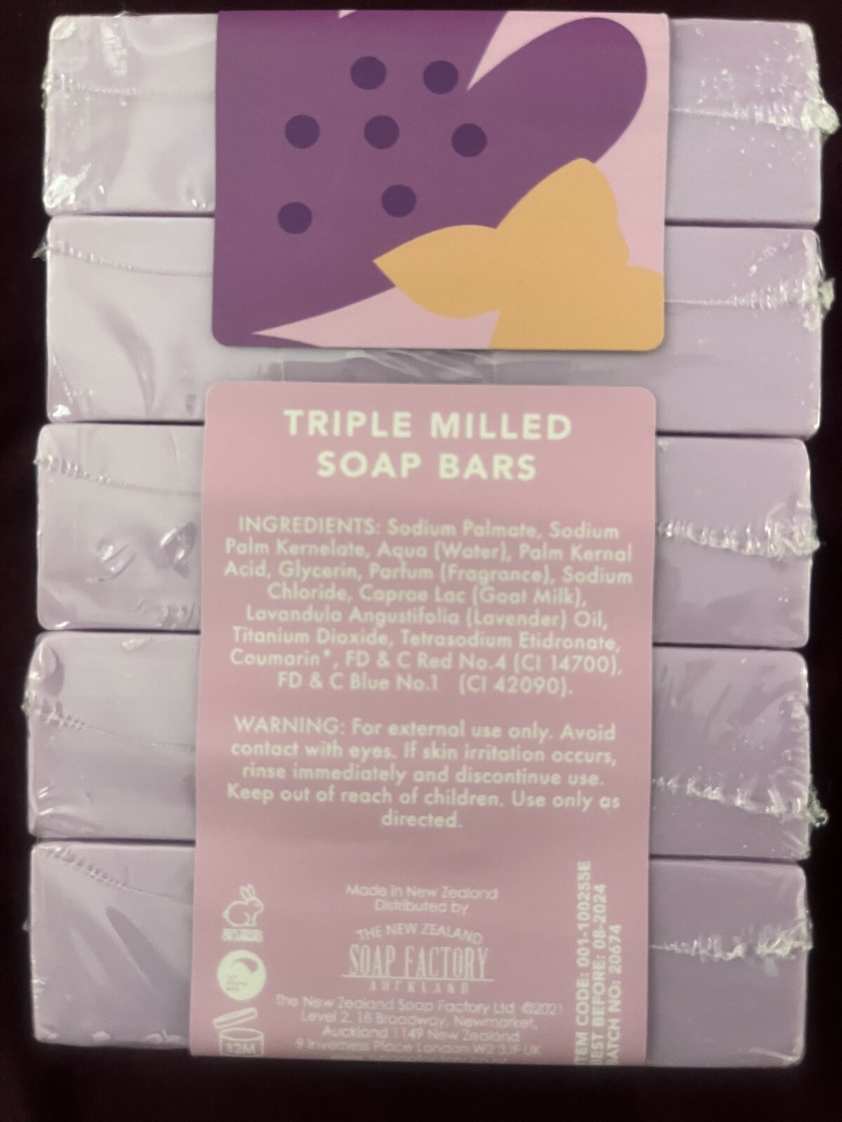 ORGANIC BOTANIK AUSTRALIA TRIPLE MILLED SOAPS LAVENDER &GOAT’S MILK (5PACK)3.53