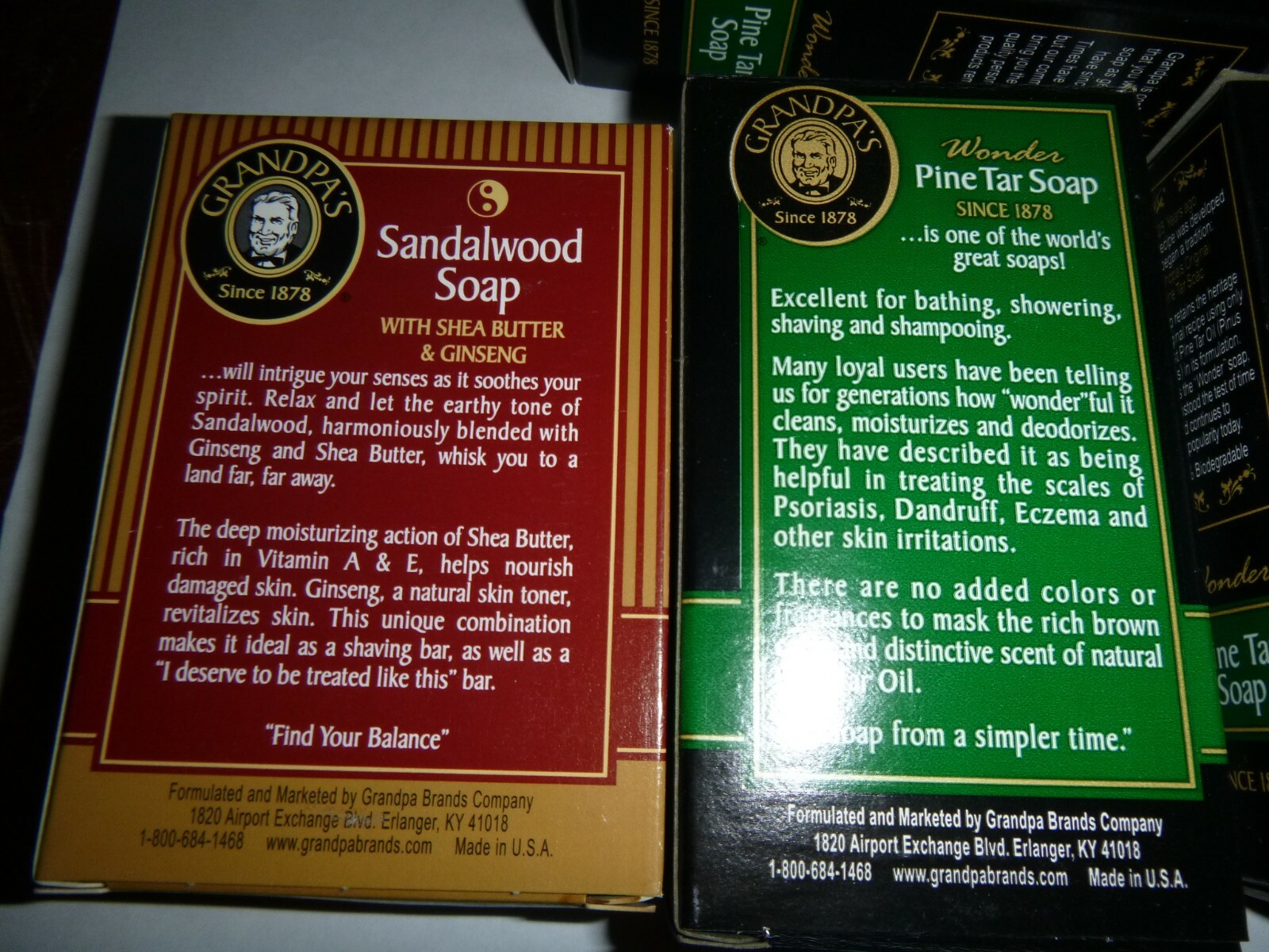 4 Bars Vintage 4.25 & 3.25 oz Grandpa’s Soap Sandalwood & Pine Tar Soap