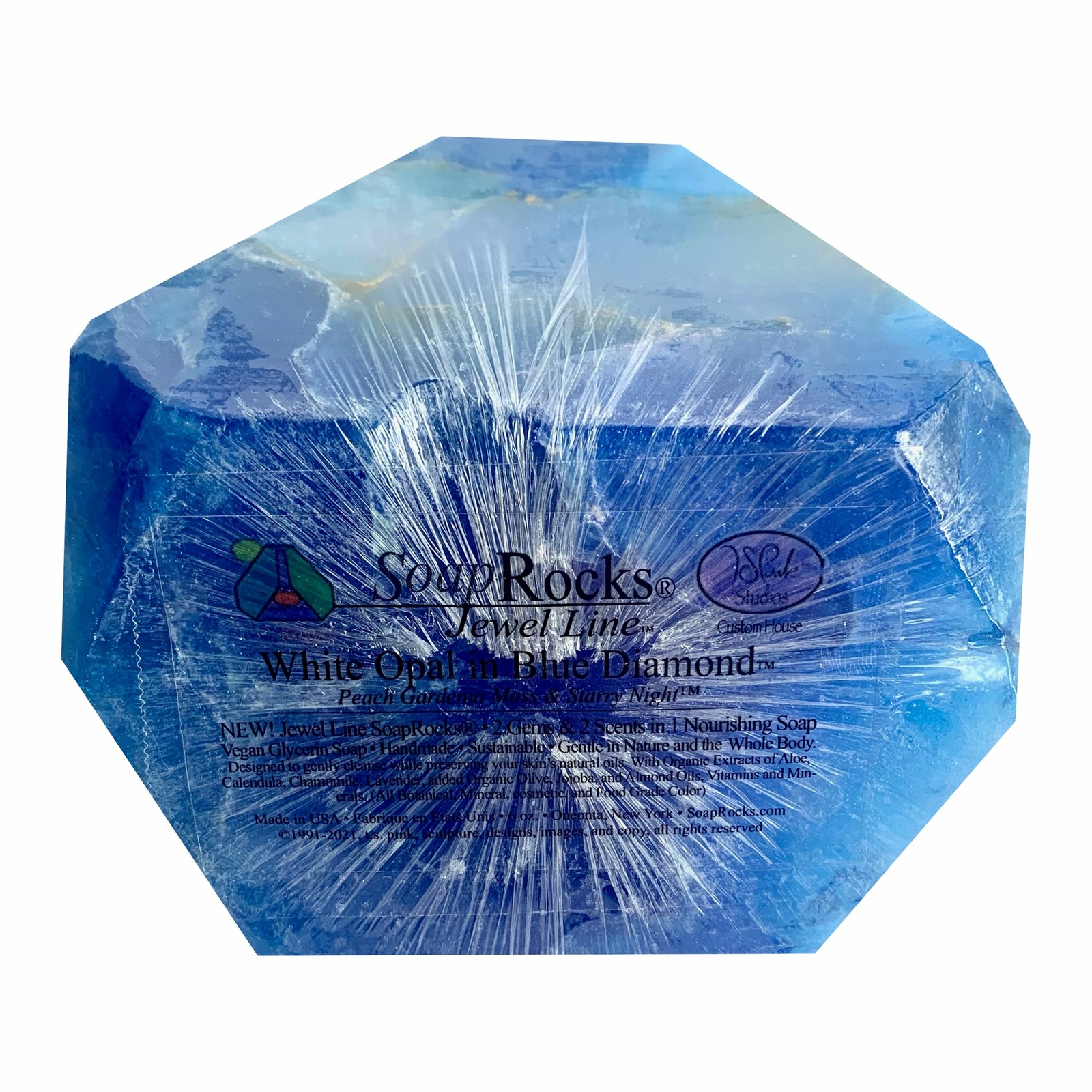 T.S. Pink SoapRocks Jewel Collection – White Opal in Blue Diamond