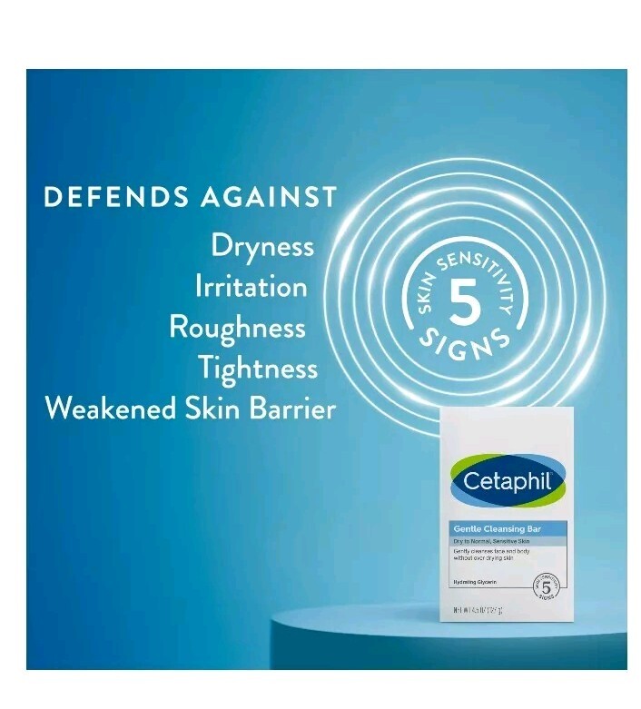 CETAPHIL Gentle Cleansing Bar for Dry Sensitive Skin 4.50 oz. NEW