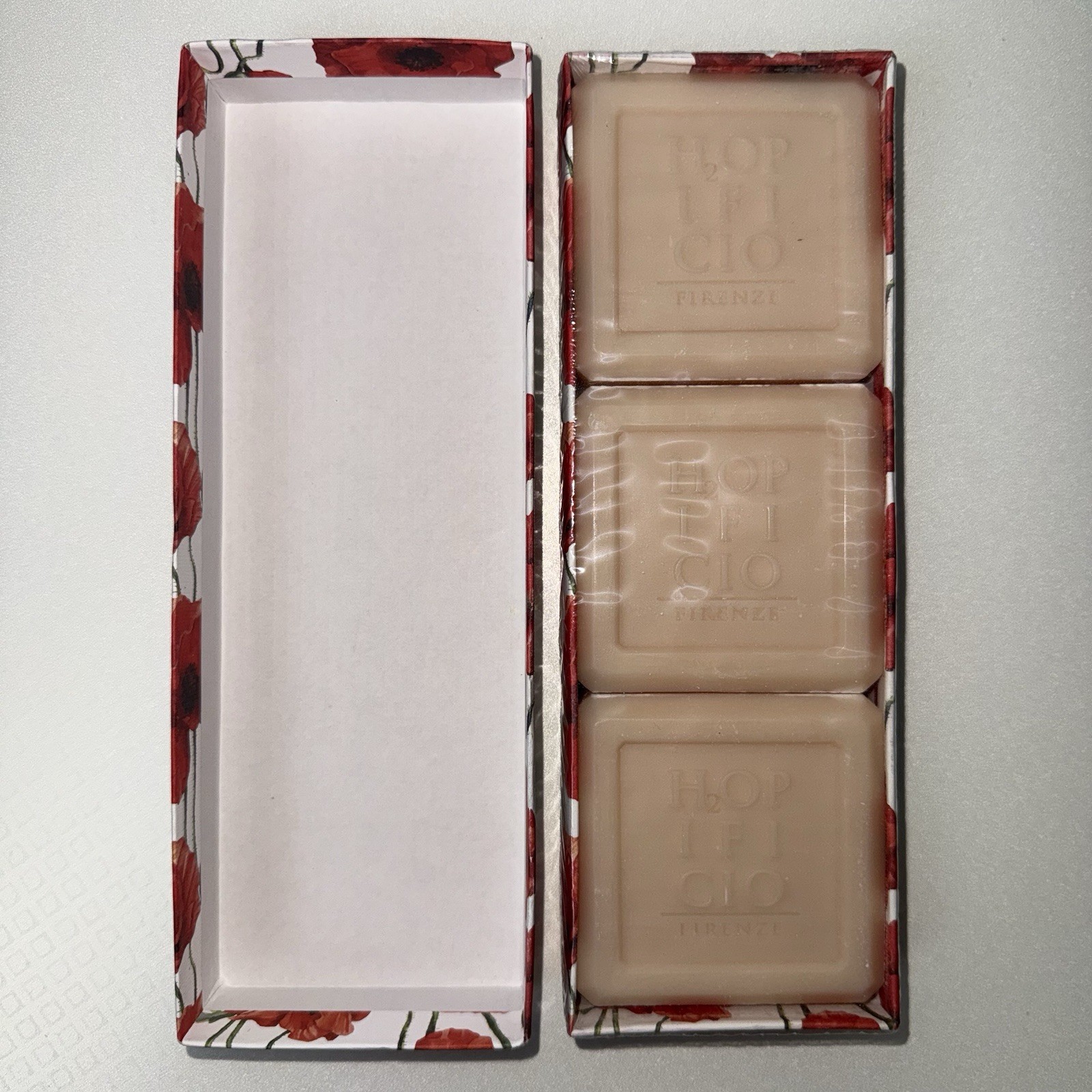 Hopificio Poppies Italian Soap Set 3 Bars 5.2 oz. Ea Triple Milled SEALED