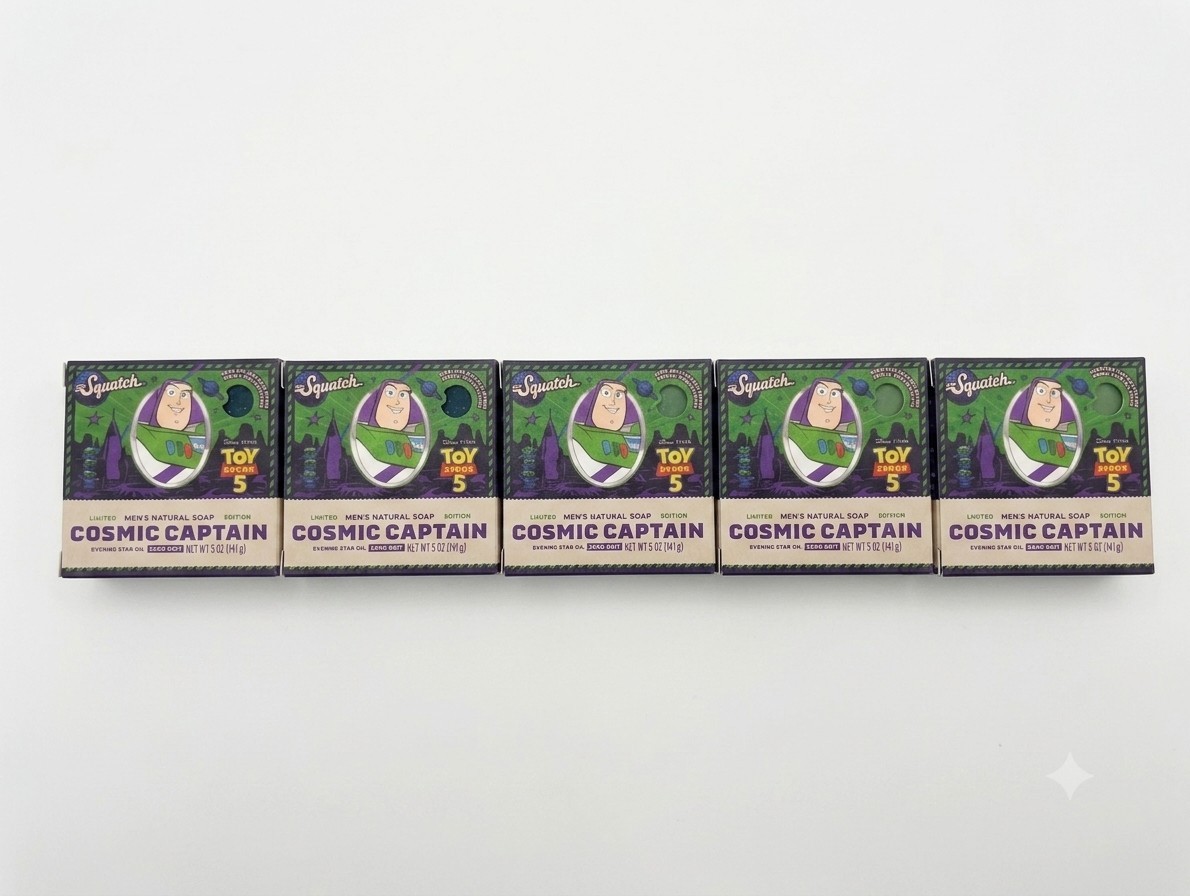 Lot of 5 Dr. Squatch Natural Men’s Bar Soap, Cosmic Captain, 5 Oz, NEW