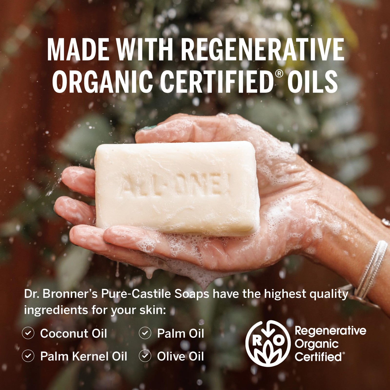 Dr. Bronner’s – Pure-Castile Bar Soap Peppermint 5 ounce 2-Pack – Made with