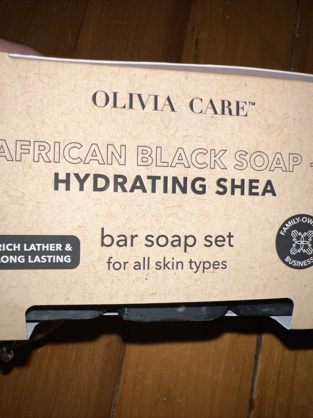 NIB Olivia Care AFRICAN BLACK BAR SOAP Hydrating SHEA 3pc Set 5oz each