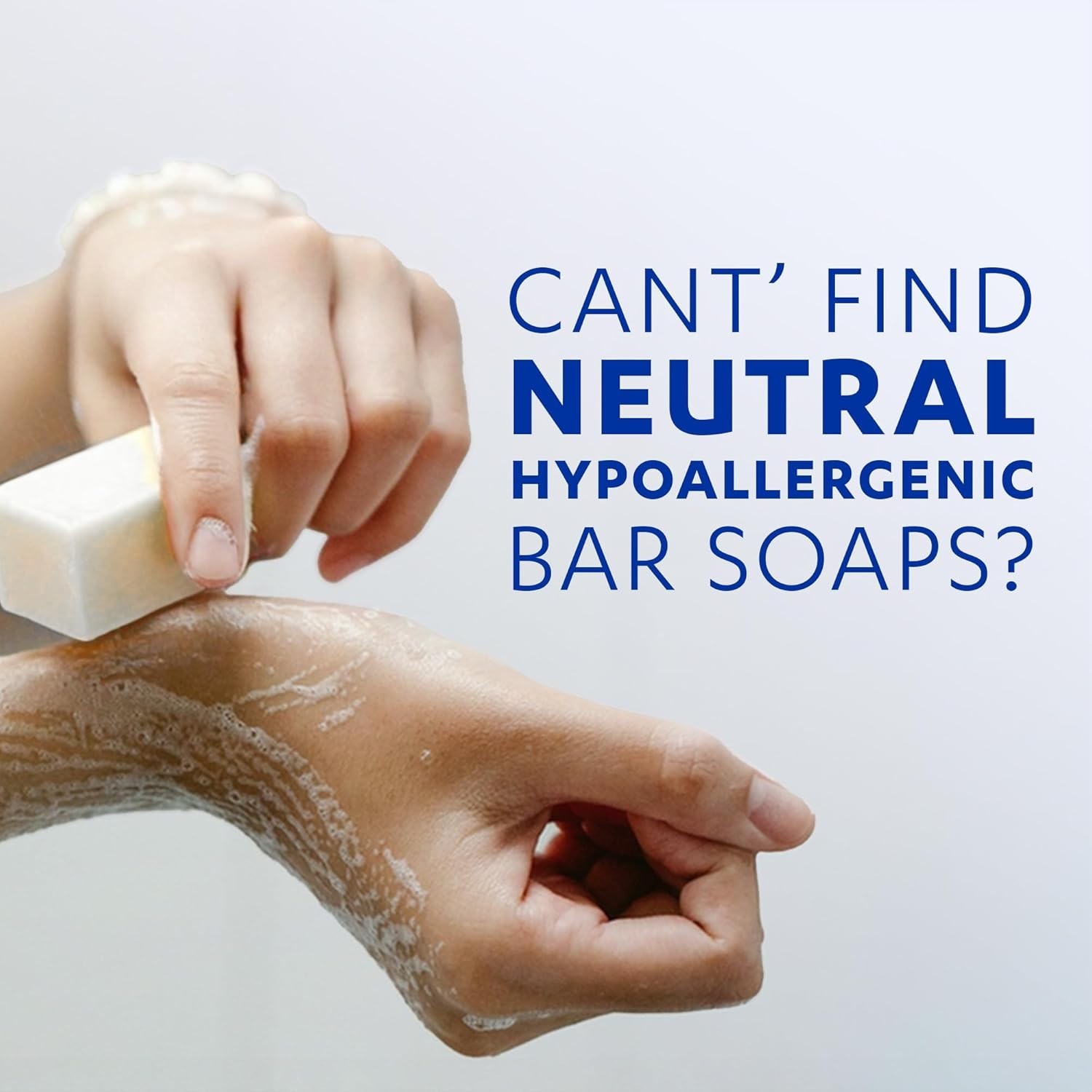 Neutral Hypoallergenic Bar Soap – Fragrance-Free & Dye-Free for Face & Body – Ge