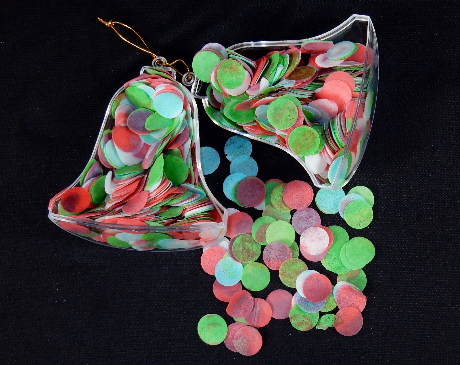 Christmas Bell Bath Soap Ornament w/Colorful Confetti Discs, Stocking Stuffer