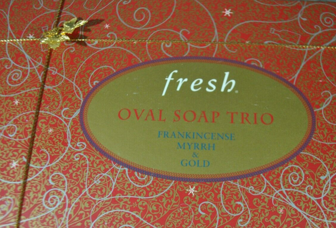 Fresh Oval Soap Trio Frankincense Myrrh & Gold New in Box / Older Stock, France