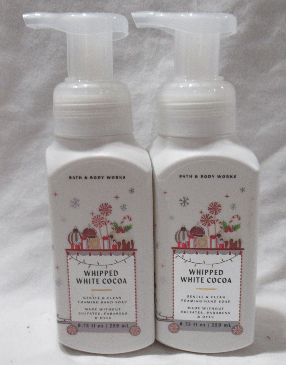 Bath & Body Works Gentle & Clean Foaming Hand Soap Set Lot 2 WHIPPED WHITE COCOA