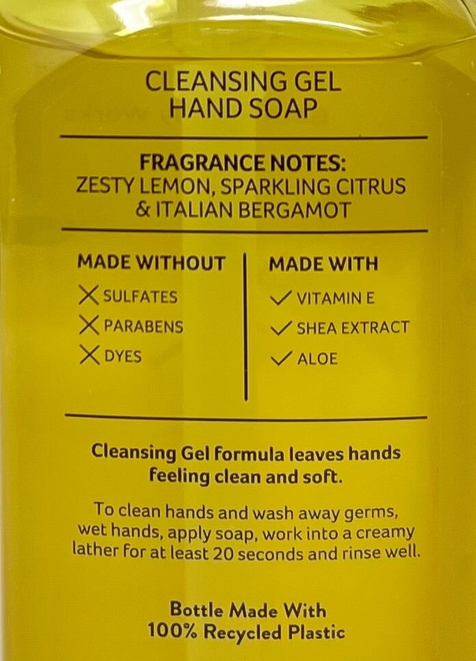 1 NEW BATH & BODY WORKS KITCHEN LEMON CLEANSING GEL HAND SOAP WASH PUMP 8 OZ