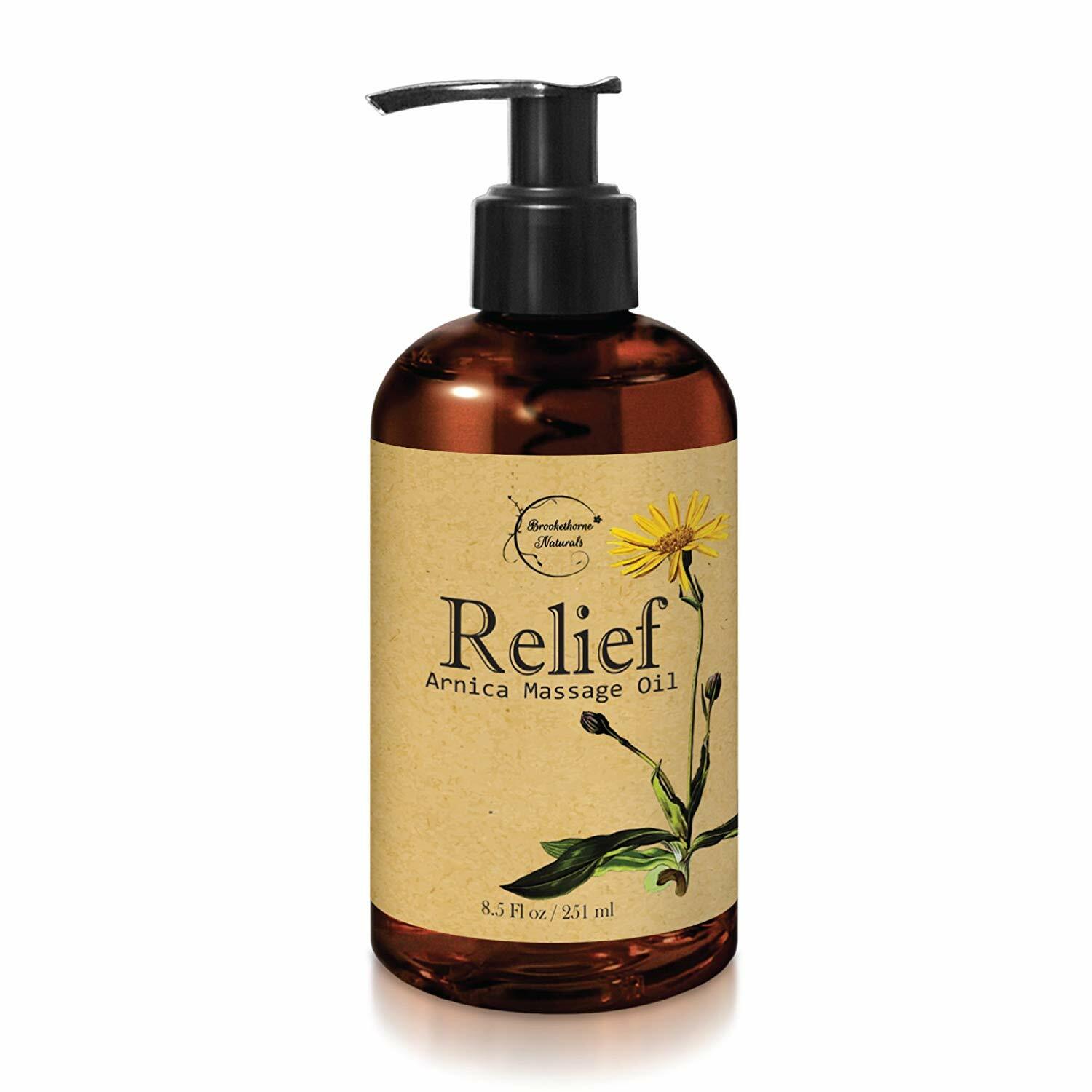 Relief Arnica Massage Oil Great for Sports & Athletic Therapeutic Massage 8.5 Oz
